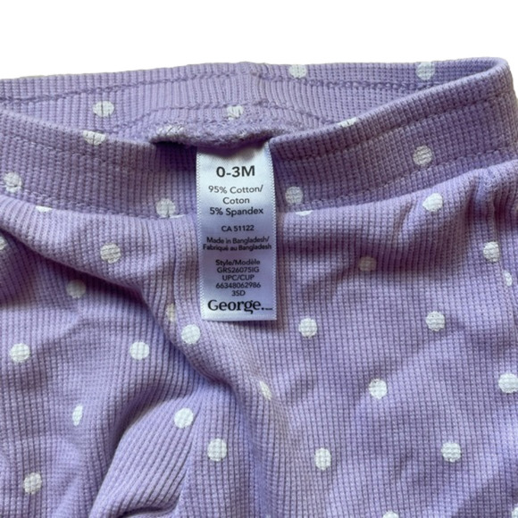 3/$20 George 0-3 month pants purple with white polka dots - Picture 2 of 3